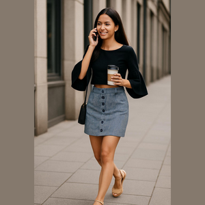 Sundays NYC 713 blue and white striped mini skirt size 2